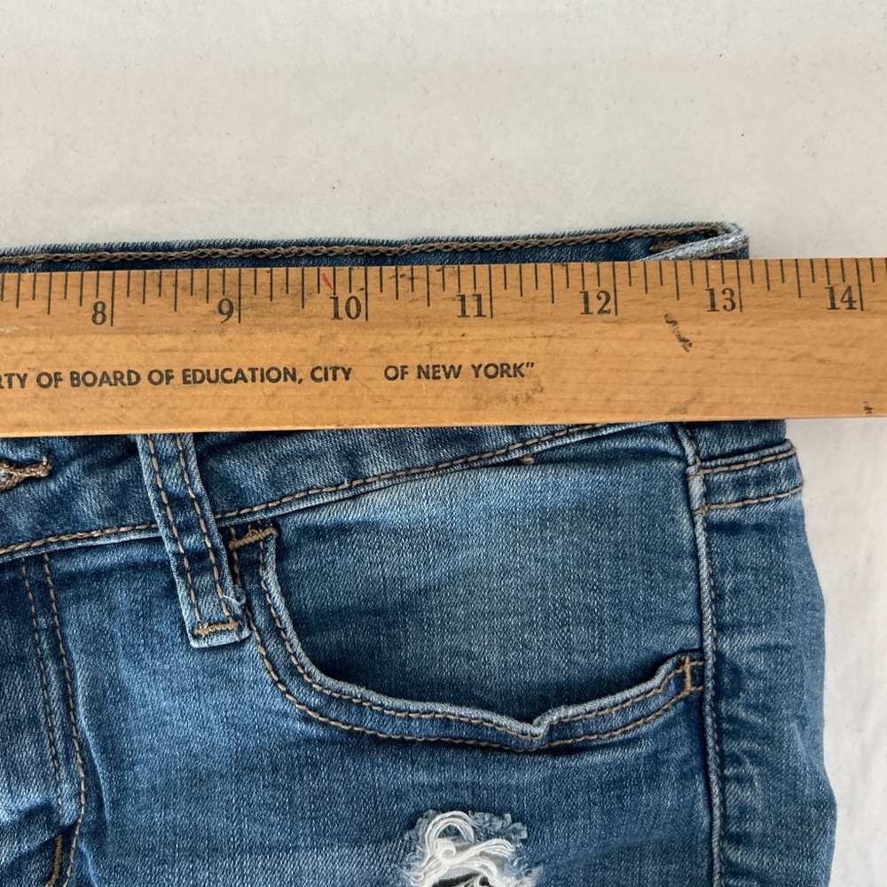 Distressed Light Blue Denim Jean Shorts for Women - Picture 5 of 6